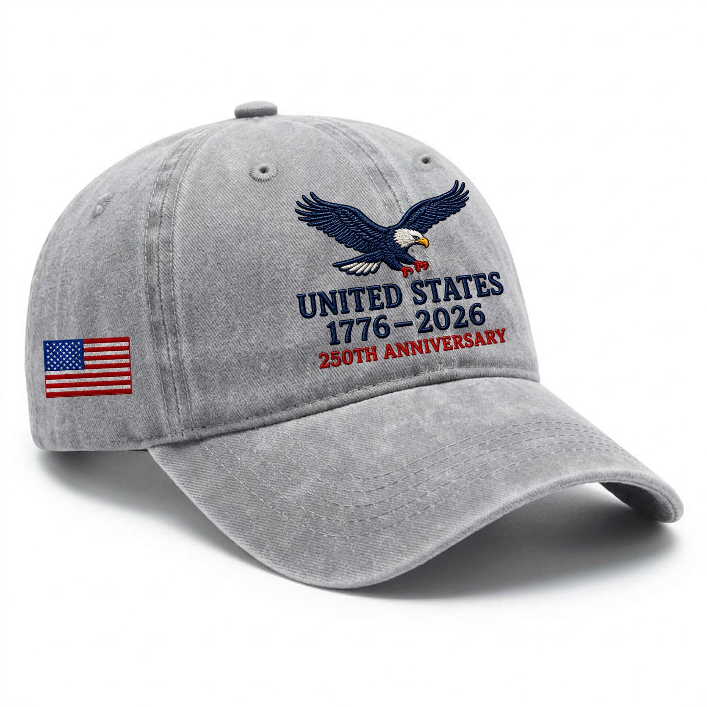USA Eagle 1776-2026 Printed Vintage Washed Baseball Cap | 250th Anniversary Hat