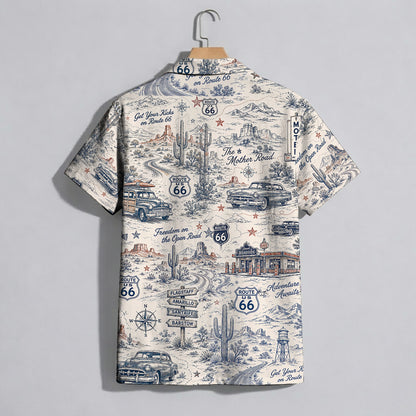 Route 66 Get Your Kicks Classic Car Vintage Unisex Hawaiian Shirt