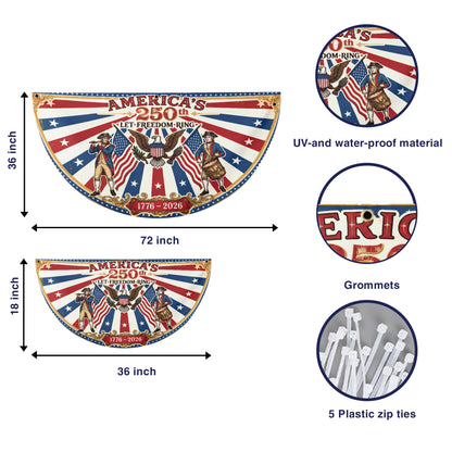 American 250th Anniversary Patriotic Banner – Let Freedom Ring Fence & Porch Decor 1776–2026