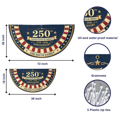 Personalized 250th United States Anniversary Flag 1776-2026 Patriotic Fence Decor