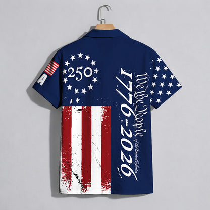 USA 250th Anniversary Hawaiian Shirt – Patriotic Flag Fireworks 1776-2026 America 250