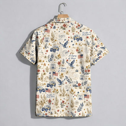 Route 66 Highway Map Vintage Muscle Car Unisex Hawaiian Shirt