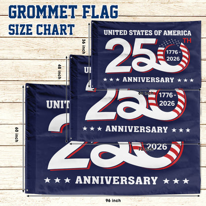 United States 250th Anniversary Flag 1776-2026 American Patriotic Decor