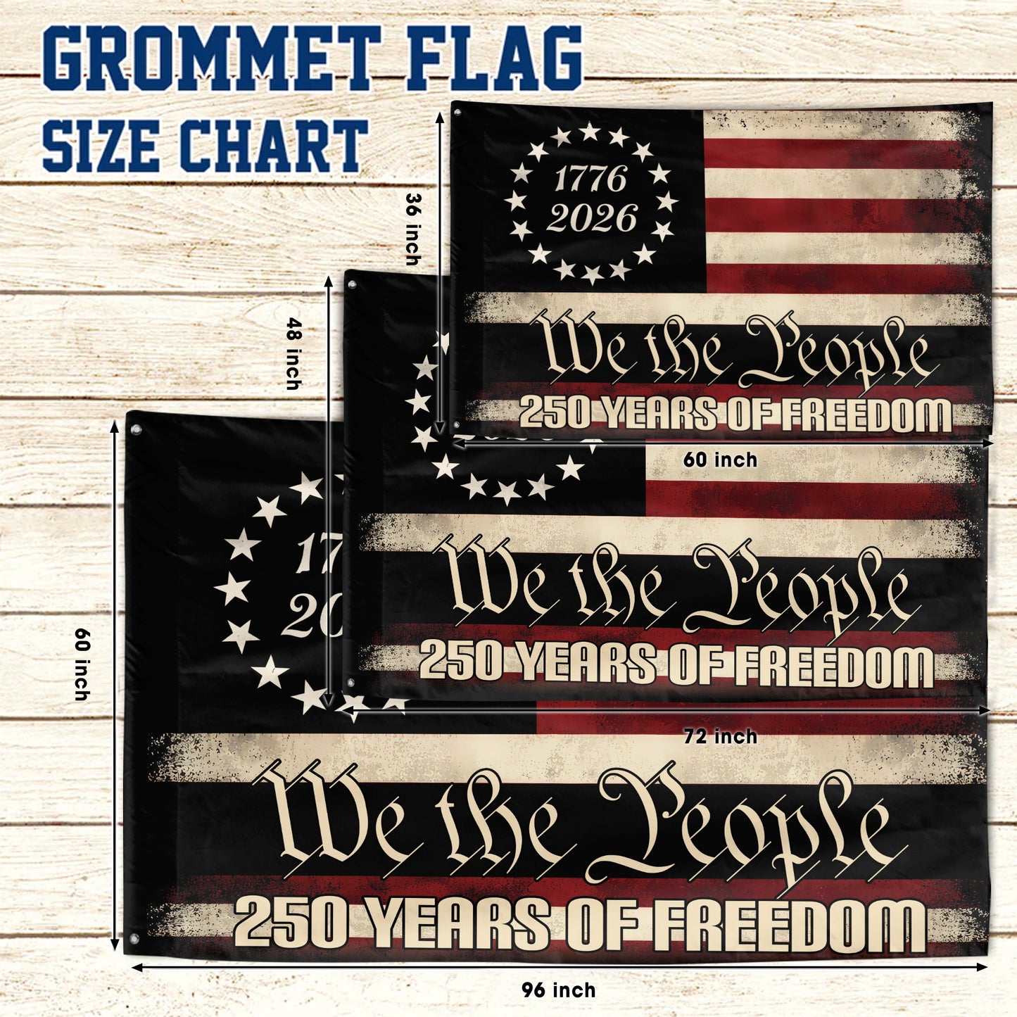 We The People 250th Anniversary American Flag, 250 Years Of Freedom