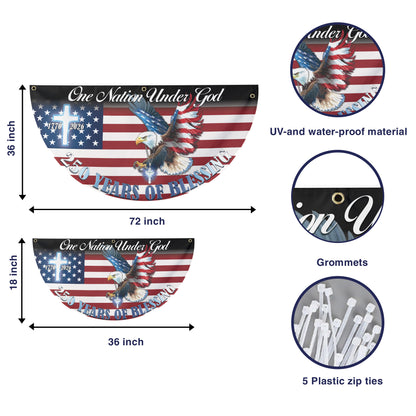 One Nation Under God Patriotic Eagle Non-Pleated Fan Flag