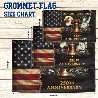 One Nation Under God 250 Years Of Freedom - USA 250th Anniversary Flag