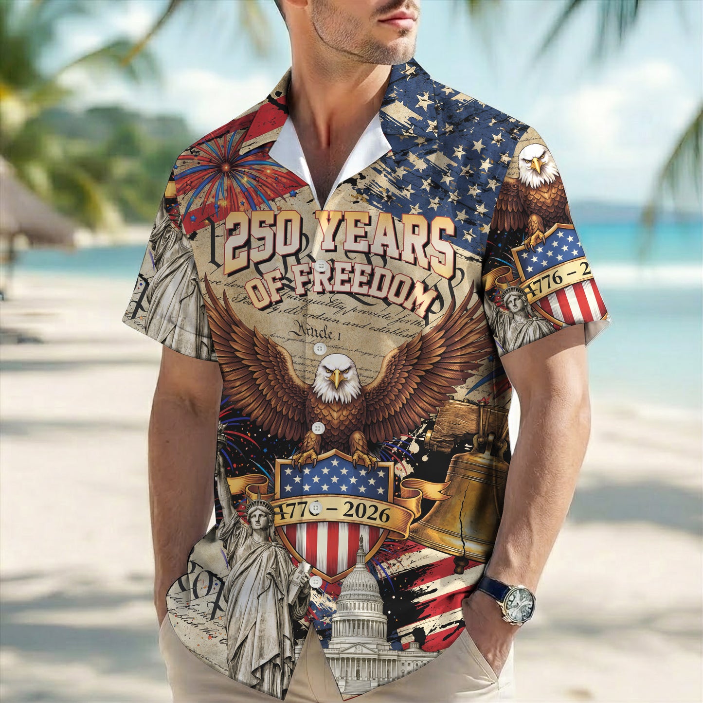 We The People 250 Years of Freedom - USA Hawaiian Shirt