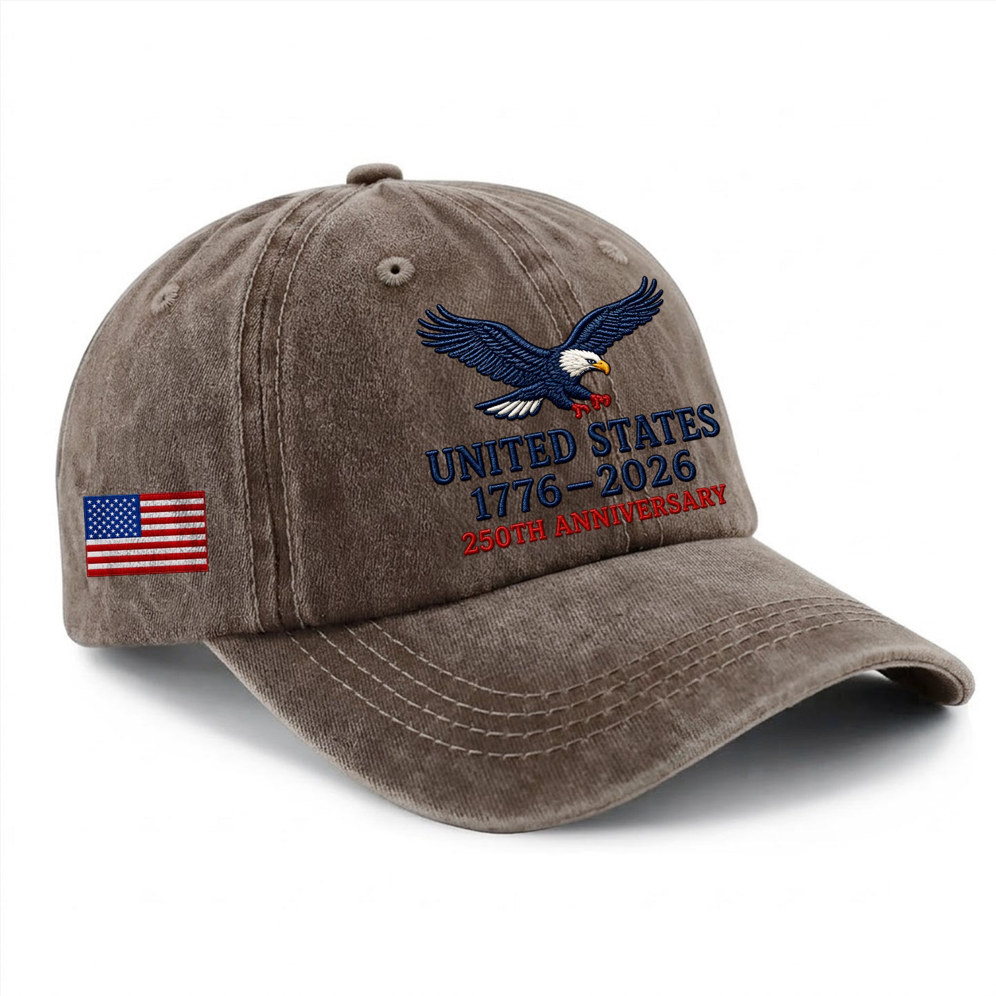 USA Eagle 1776-2026 Printed Vintage Washed Baseball Cap | 250th Anniversary Hat