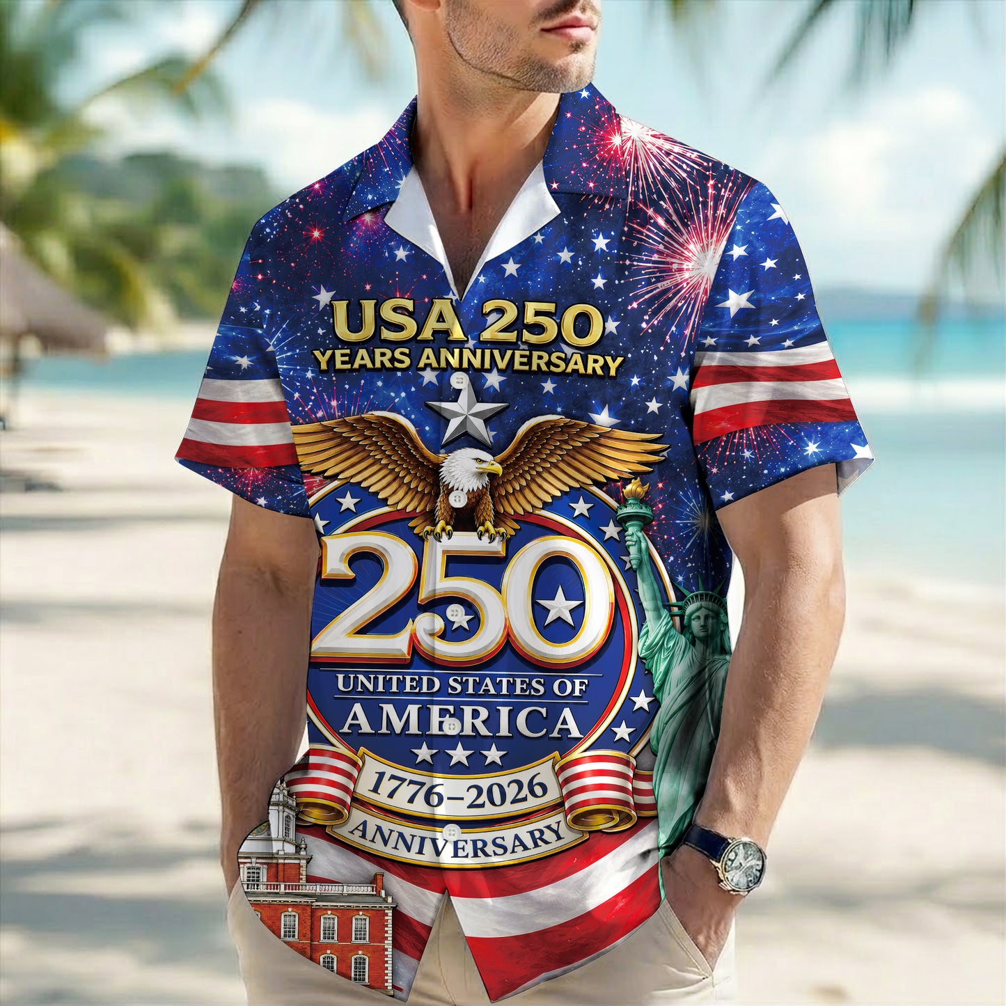 The Patriotic Celebration - USA 250th Anniversary Hawaiian Shirt