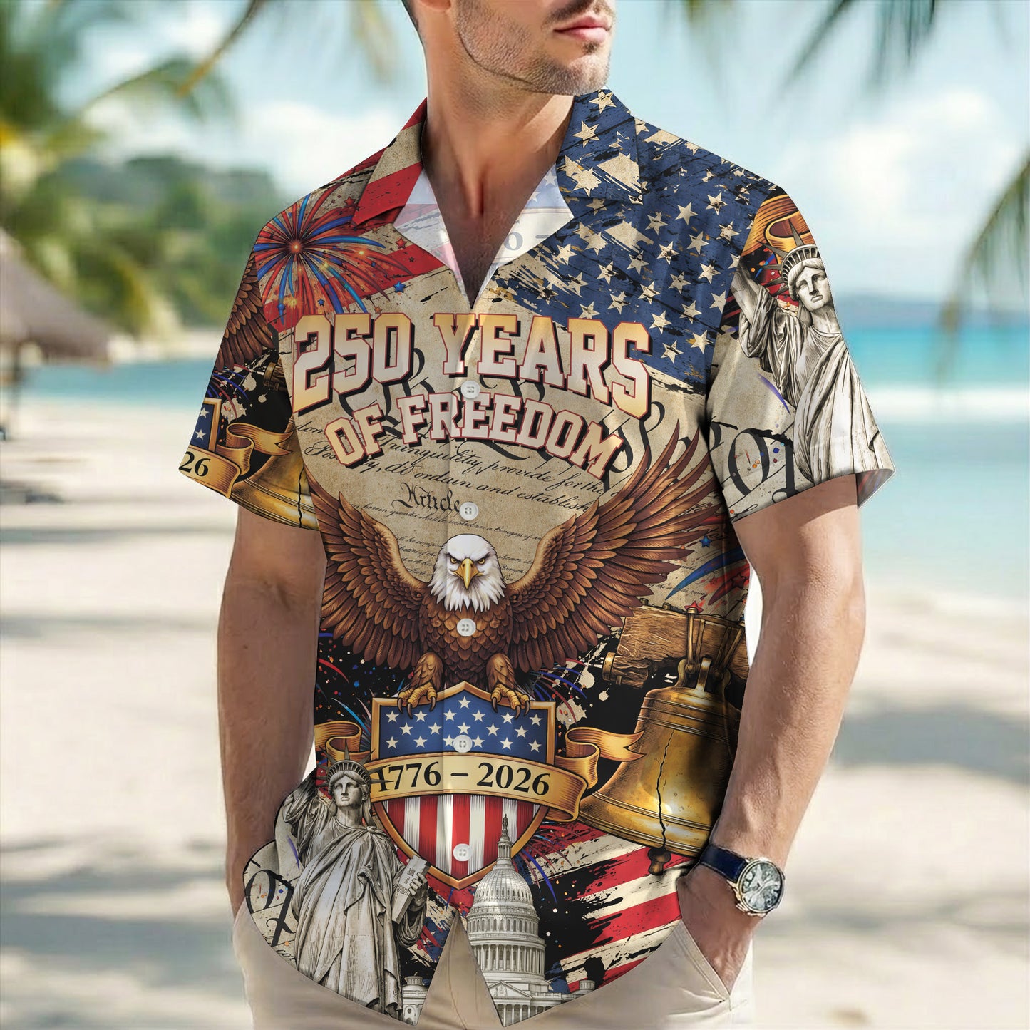 We The People 250 Years of Freedom - USA Hawaiian Shirt