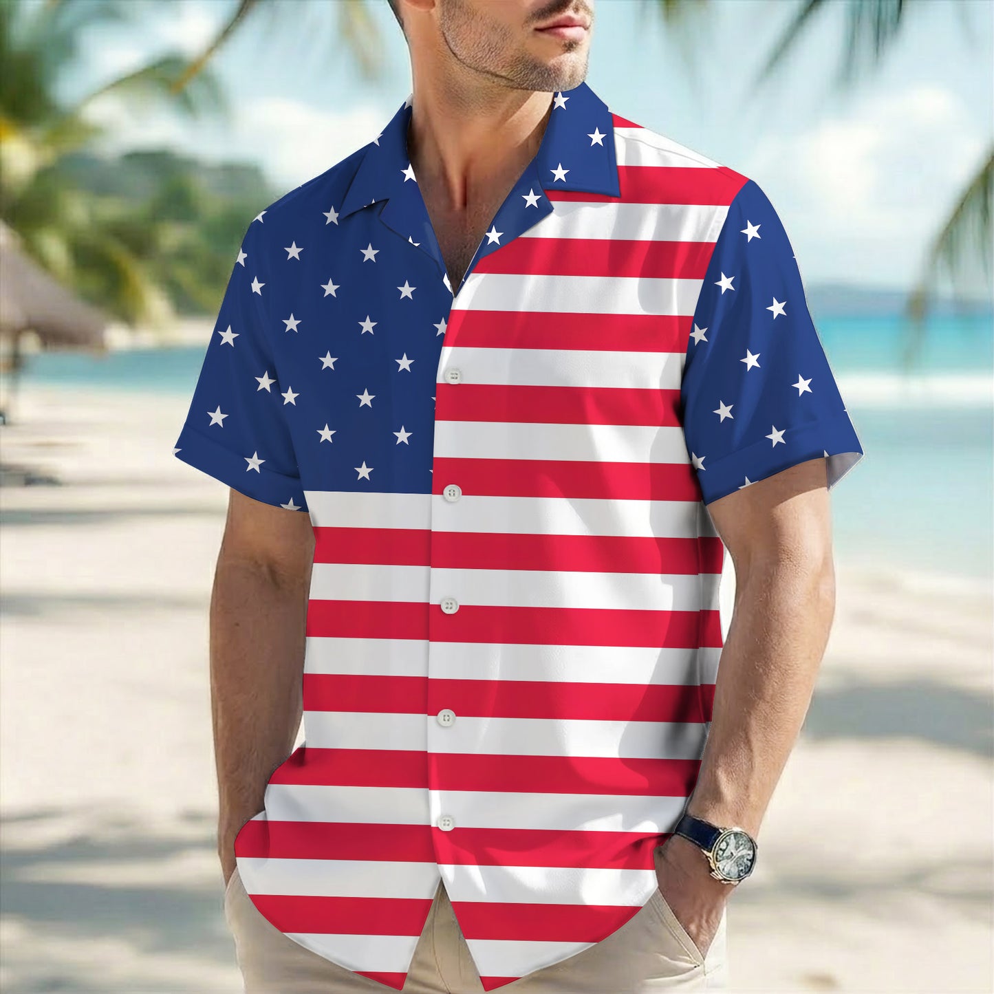 American Flag Hawaiian Shirt