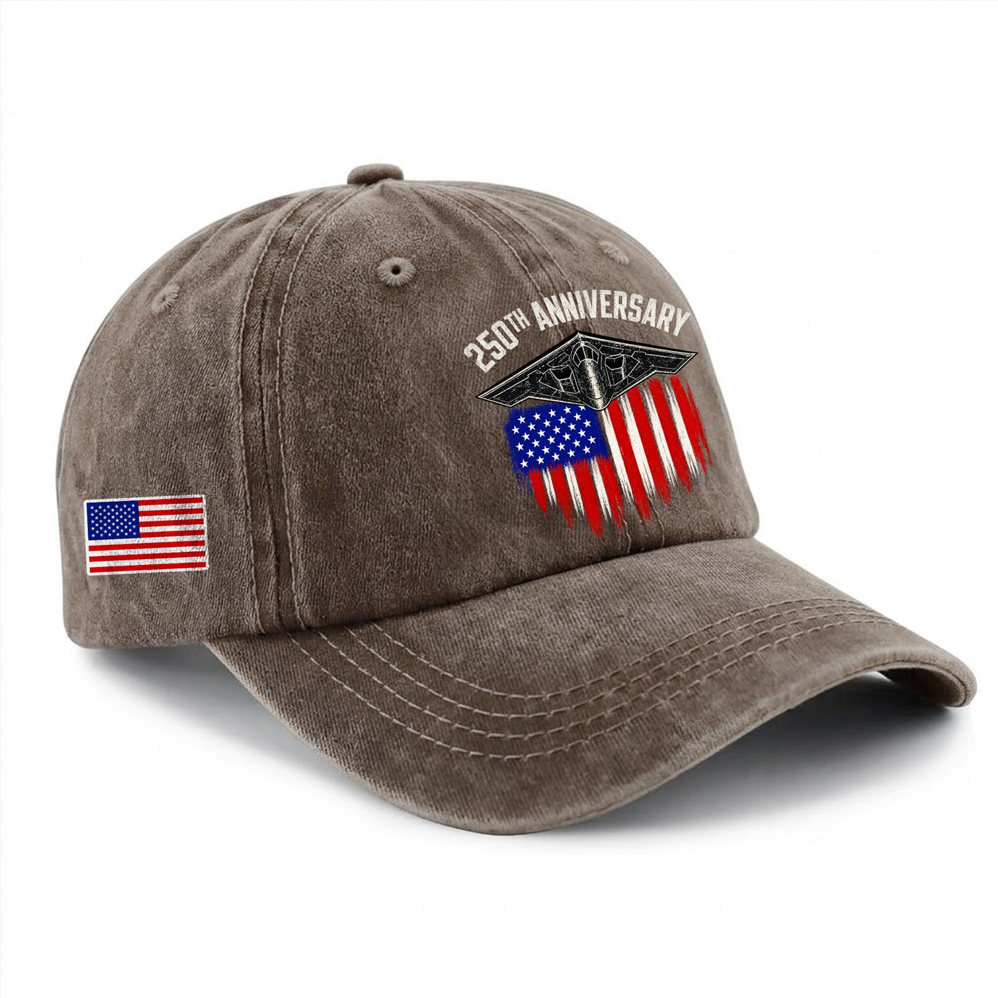 250 Years USA 250th Birthday Printed Vintage Washed Baseball Cap | 250th Anniversary Hat