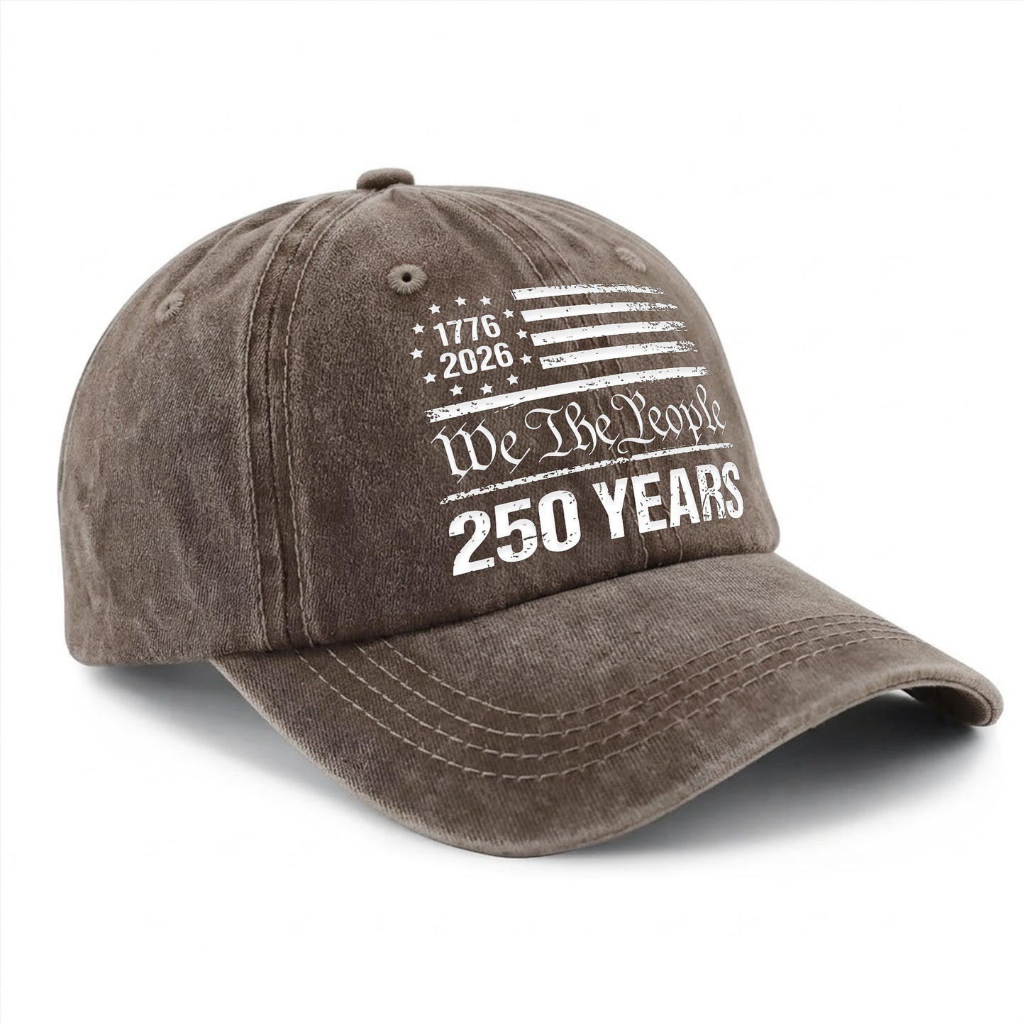We The People 250 Years Printed Vintage Washed Baseball Cap | 250th Anniversary Hat