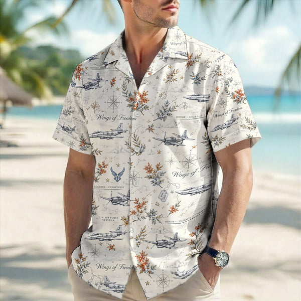 Wings of Freedom US Air Force Hawaiian Shirt - Military Top