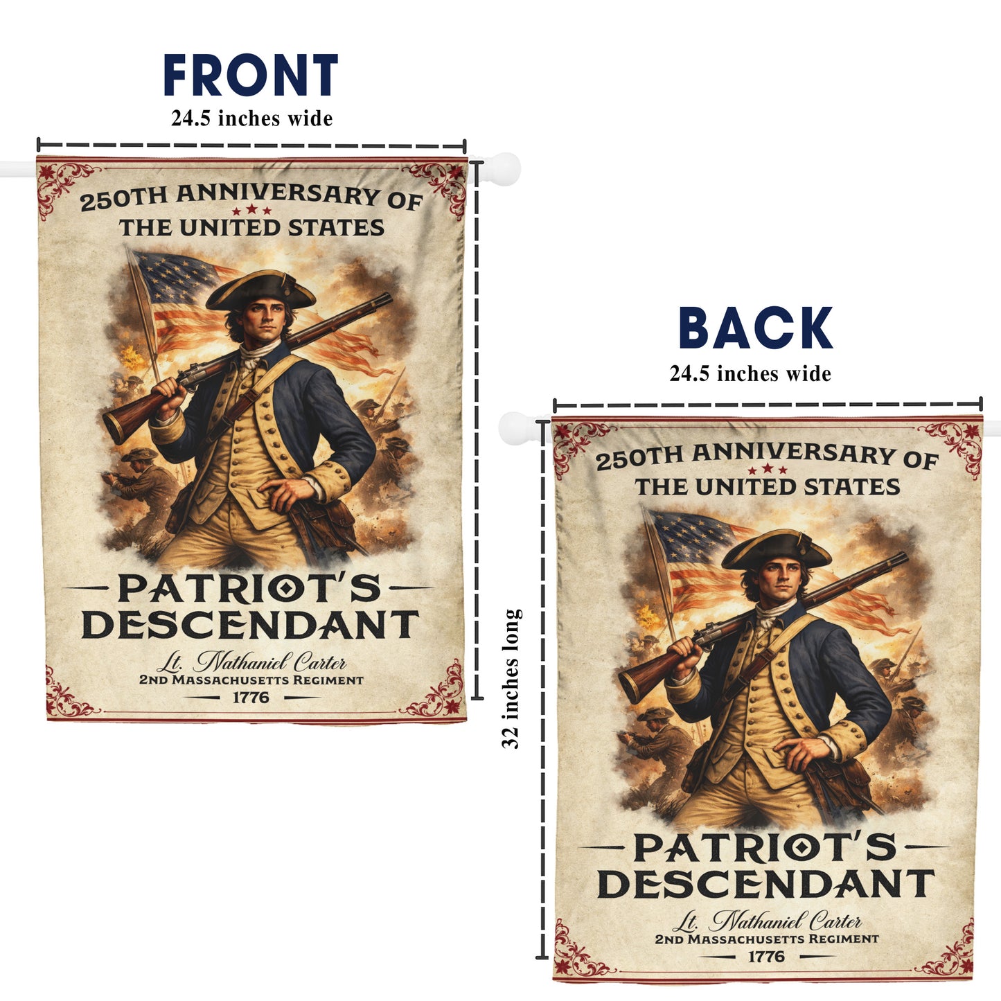 Personalized 250th Anniversary Flag - Patriotic Flag with US History and Patriot Legacy