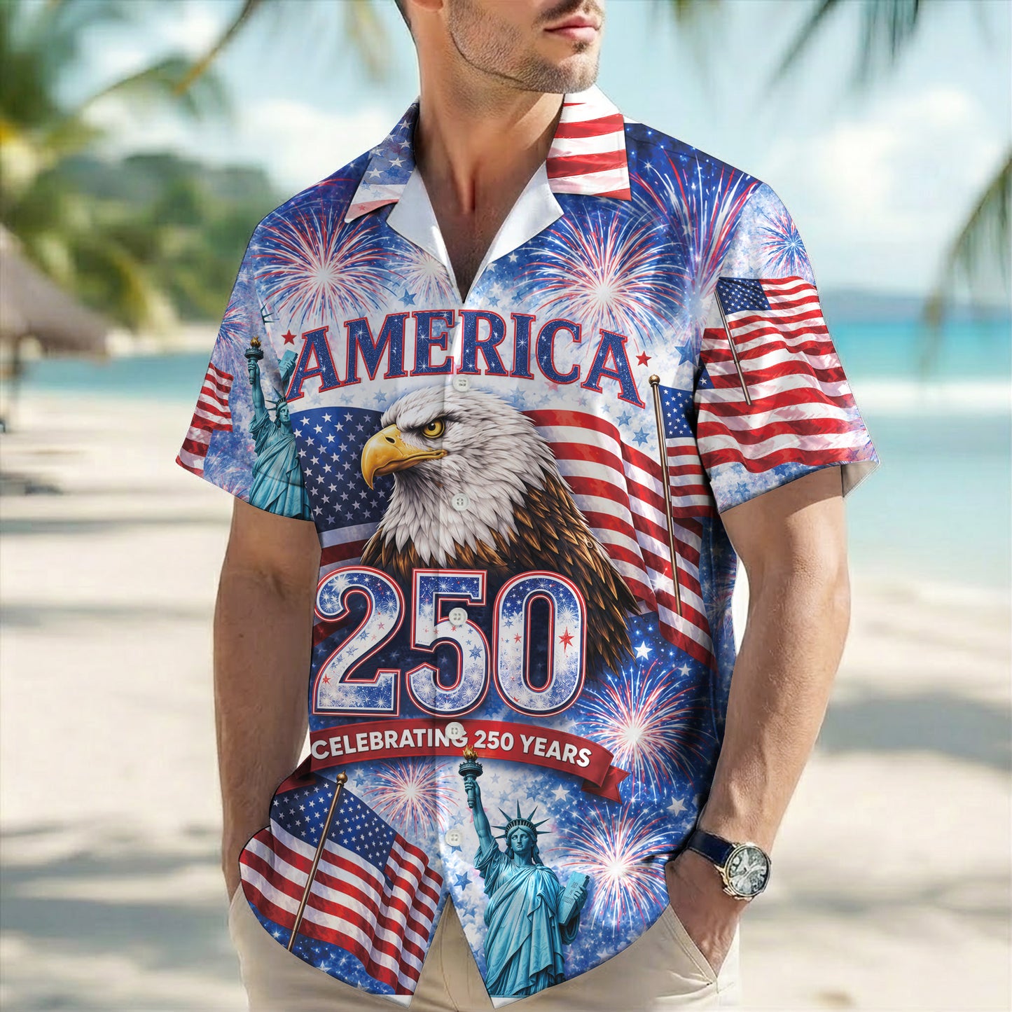 250 Years Of America Patriotic Independence Day - USA Hawaiian Shirt