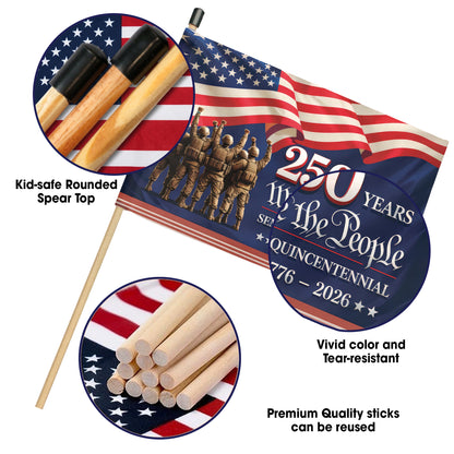 250th Anniversary Handheld Flag – USA Flag Design for Celebrations (1776-2026)