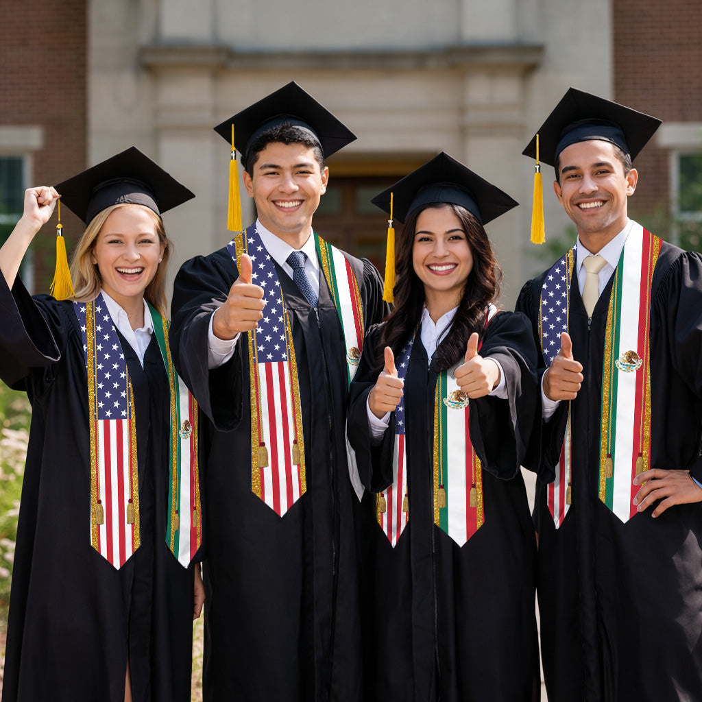 Custom Flag Nations Graduation Stoles