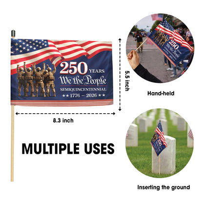 250th Anniversary Handheld Flag – USA Flag Design for Celebrations (1776-2026)