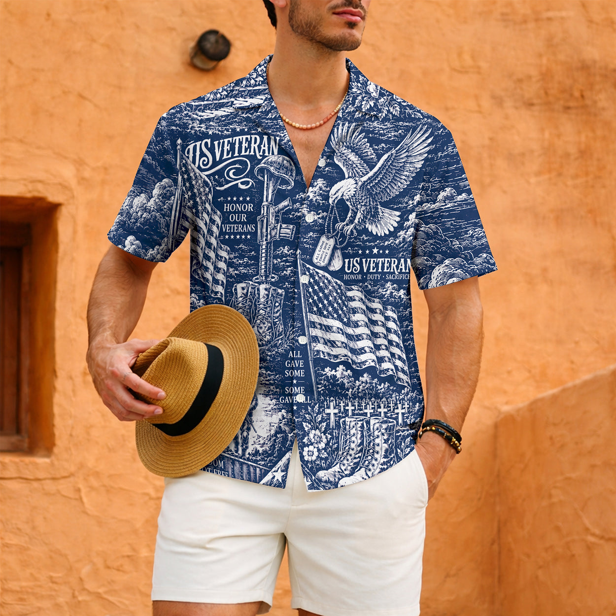Vintage US Veteran Hawaiian Shirt - Honor Our Veterans Shirt