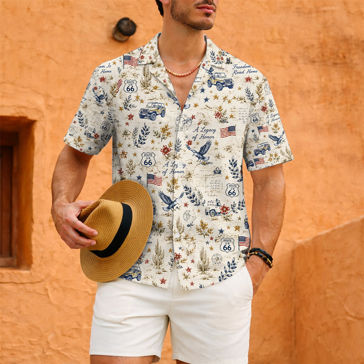 A Legacy of Honor Route 66 Hawaiian Shirt - Vintage Off-Road Top