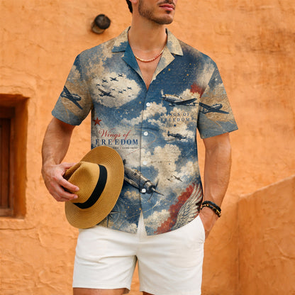 Wings of Freedom US Air Force Hawaiian Shirt - Veteran Top