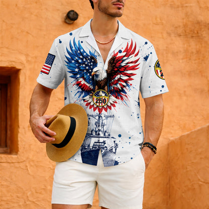 Navy Patriotic Eagle 250th Anniversary - USA Hawaiian Shirt