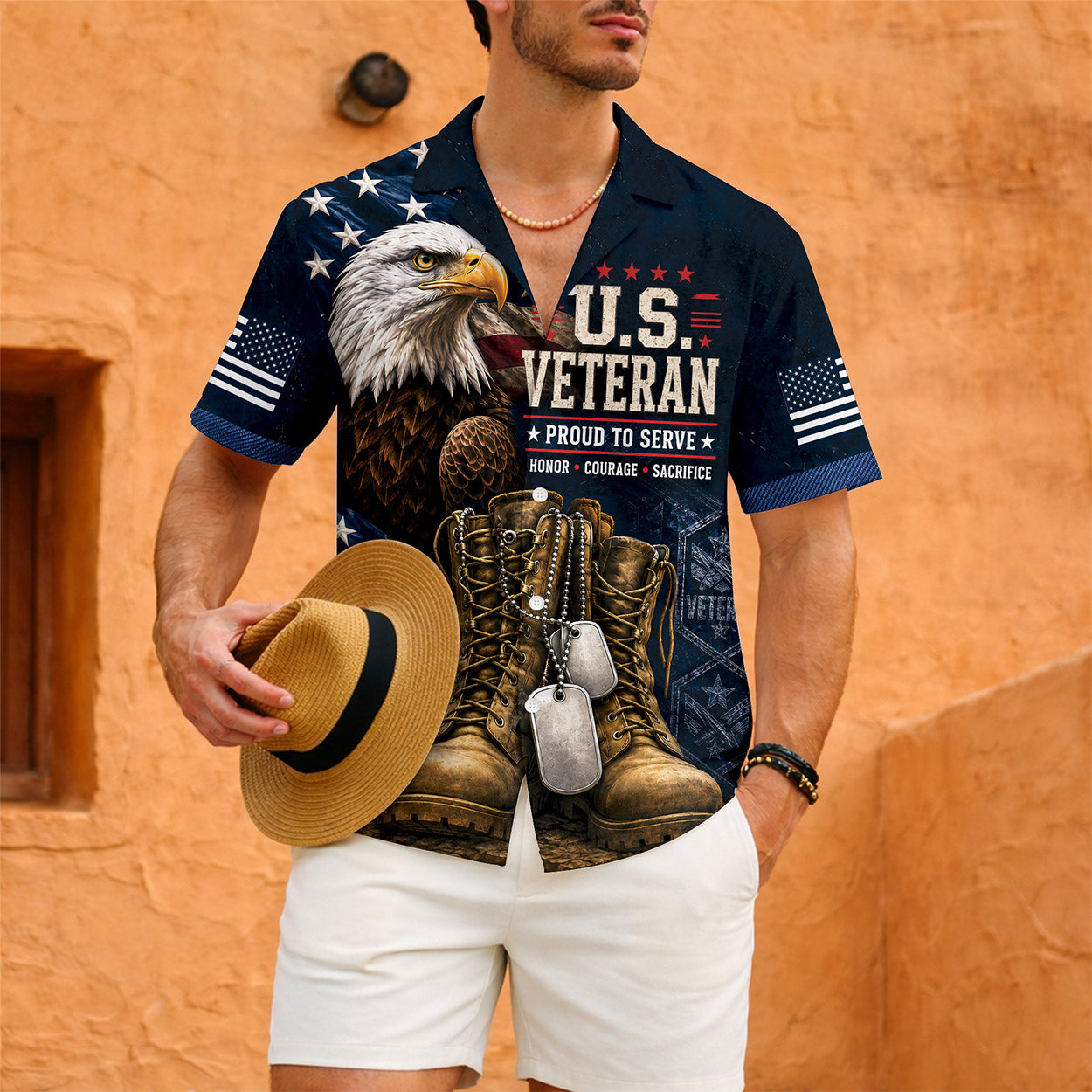 US Veteran Proud To Serve Hawaiian Shirt - Eagle Combat Boots Top