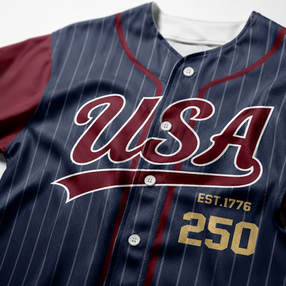 250 Years Est 1776 Of America - USA 250th Anniversary Baseball Jersey
