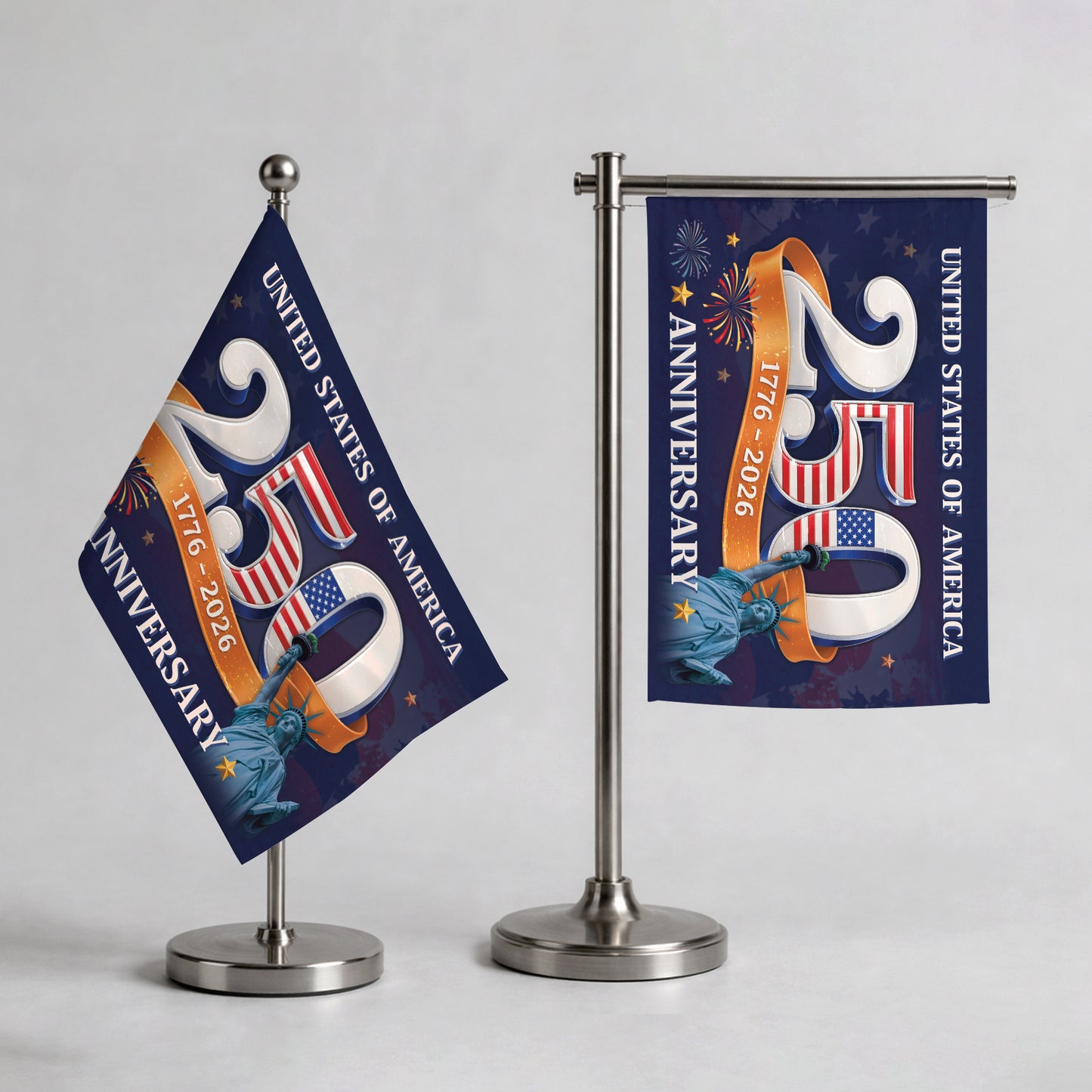 250 Years USA Handheld Flag - 1776-2026 Anniversary Statue of Liberty Flag