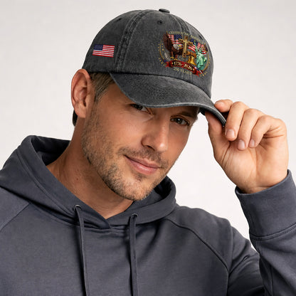 Faith Freedom America 250 Printed Vintage Washed Baseball Cap | 250th Anniversary Hat
