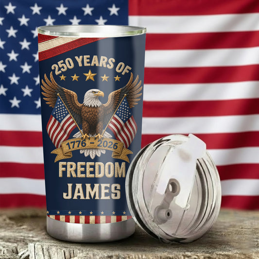Personalized Patriotic Eagle Tumbler - 250th Anniversary USA Gift