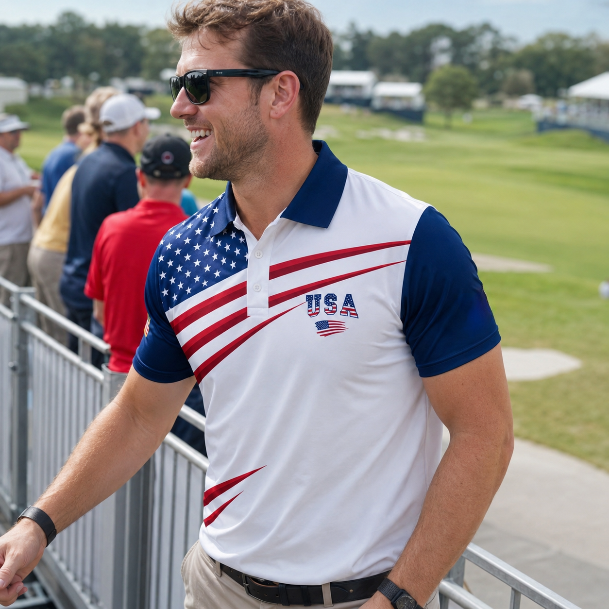 The Stars and Stripes Patriotic Golf 250th Anniversary Polo Shirt