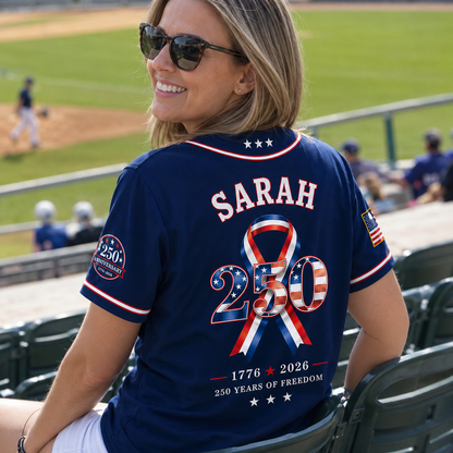 Personalized America 250 Years Patriotic - USA 250th Anniversary Baseball Jersey