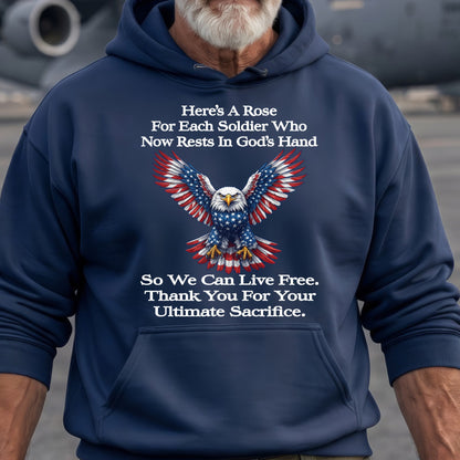 A Rose For Each Soldier Poem Shirt - USA Veteran Memorial Eagle Unisex Tee