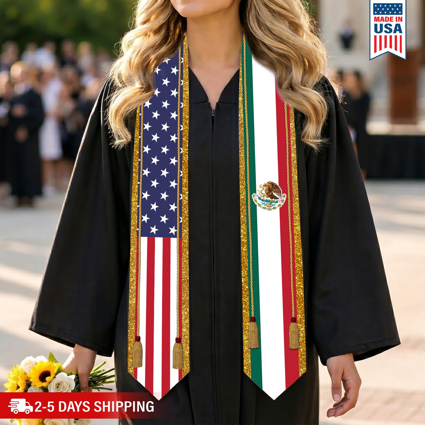 Custom Flag Nations Graduation Stoles