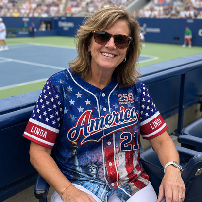 Personalized America Patriotic 250th Anniversary Baseball Jersey Shirt