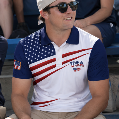 The Stars and Stripes Patriotic Golf 250th Anniversary Polo Shirt