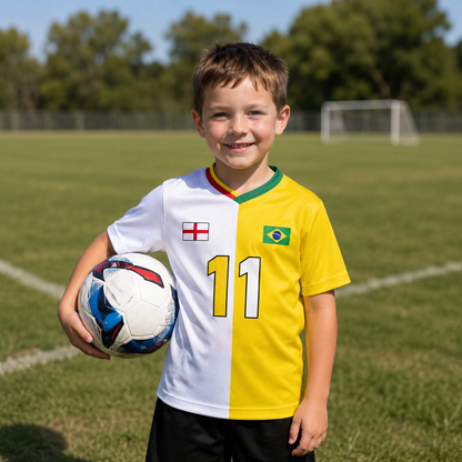 Personalized Half & Half Argentina USA Split Soccer Jersey