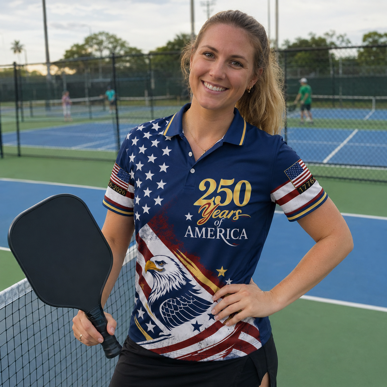 Patriotic USA Polo Shirt, Patriotic American Flag Eagle Golf Shirt