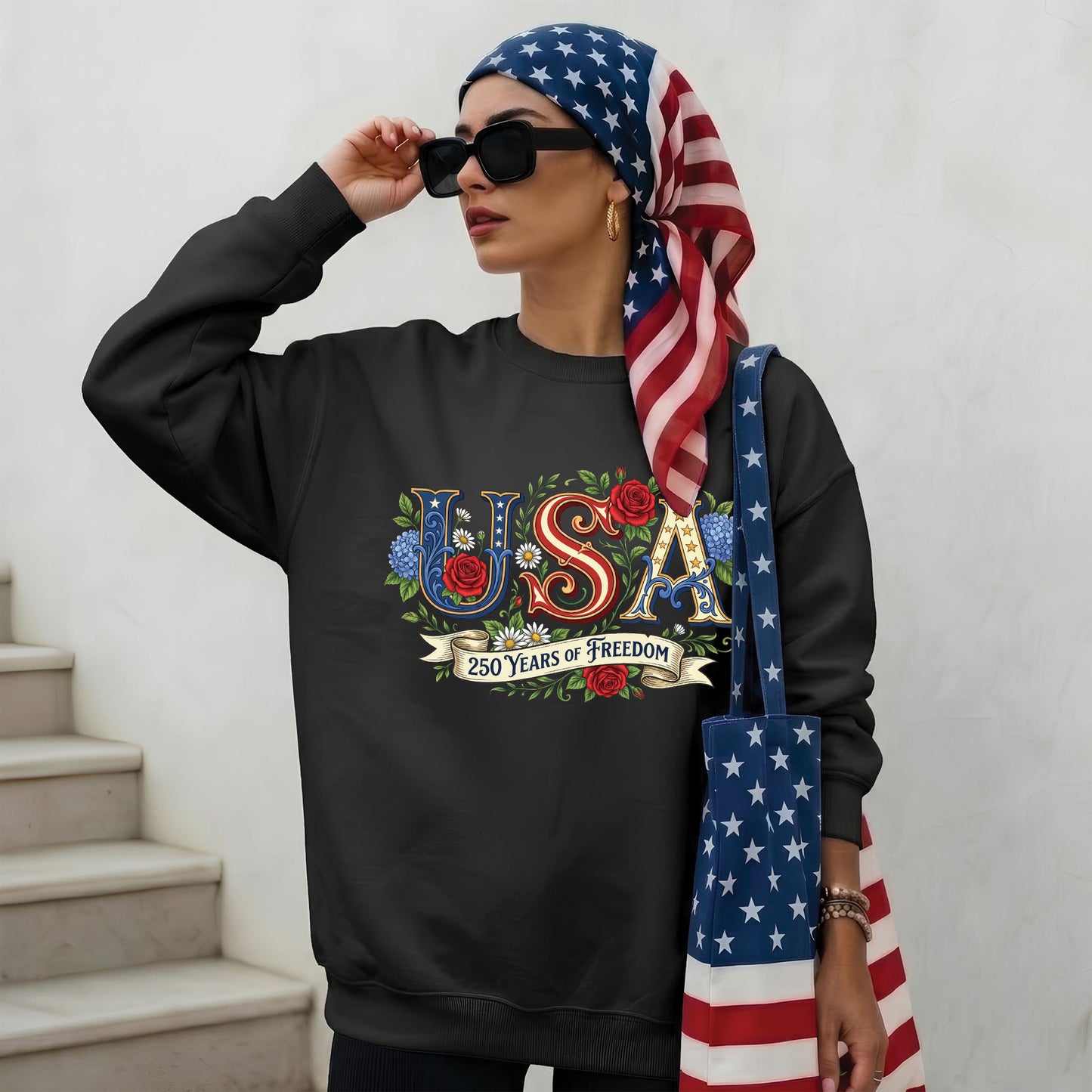 USA Floral 250th Anniversary Unisex Shirt - 250 Years of Freedom Patriotic Vintage Tee 2026
