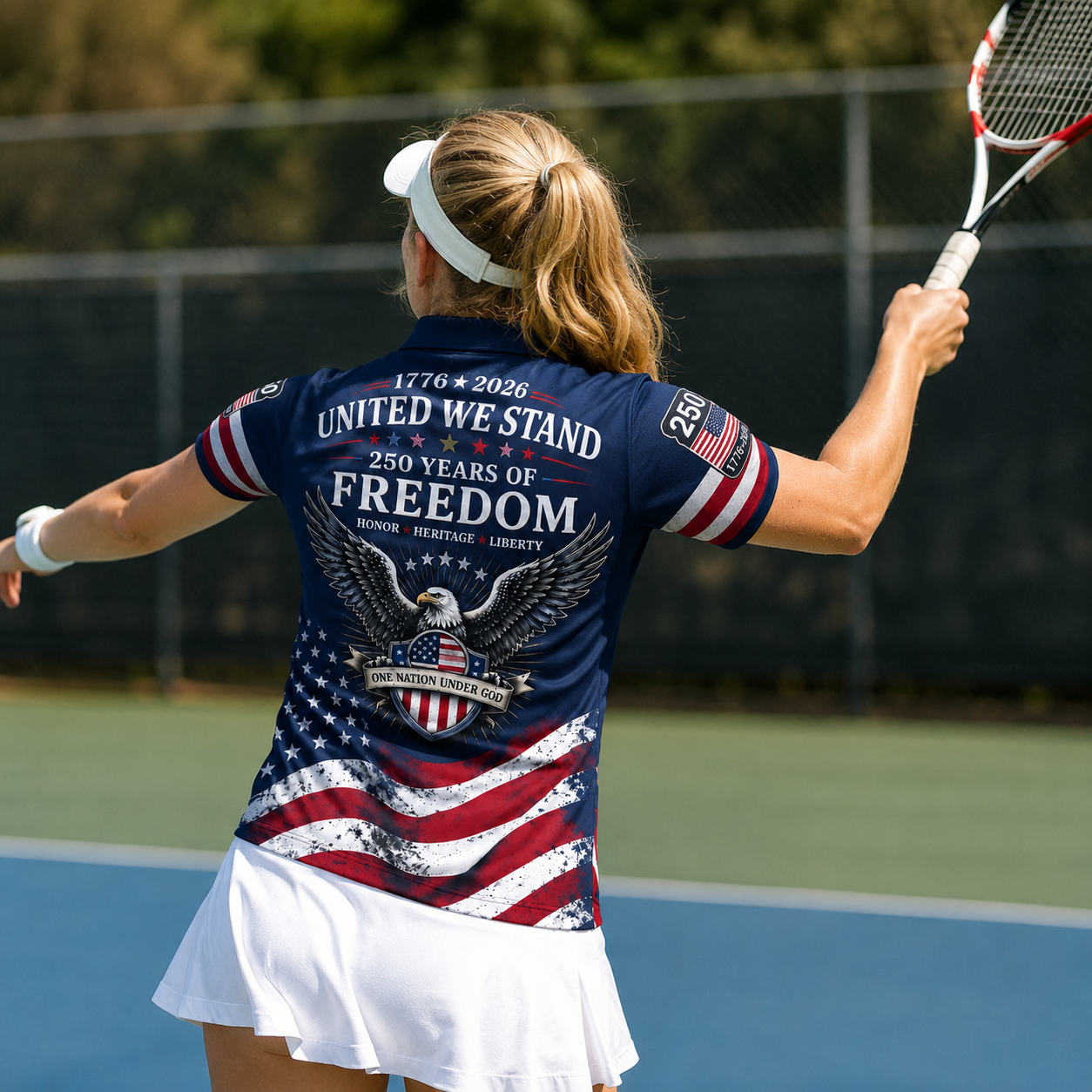The United We Stand Patriotic Eagle - USA 250th Anniversary Polo Shirt