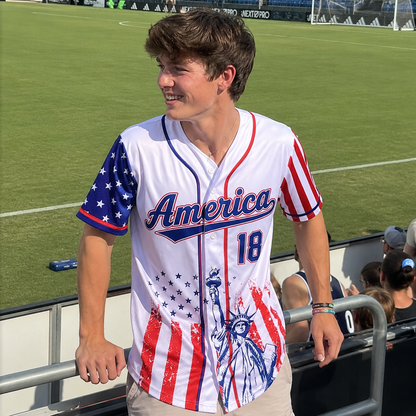 Personalized Lady Liberty America - 250th Anniversary Baseball Jersey