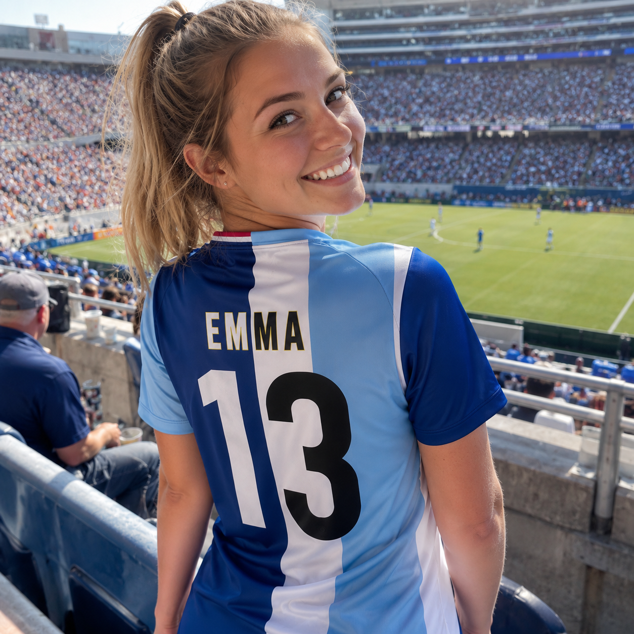 Personalized Half & Half Argentina USA Split Soccer Jersey
