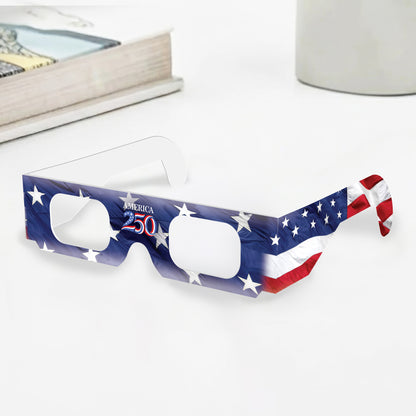 USA 250th Anniversary Patriotic Eyewear - Independence Day Paper Glasses