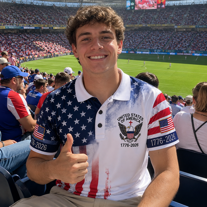 Patriotic Eagle 1776-2026 - USA 250th Anniversary Polo Shirt