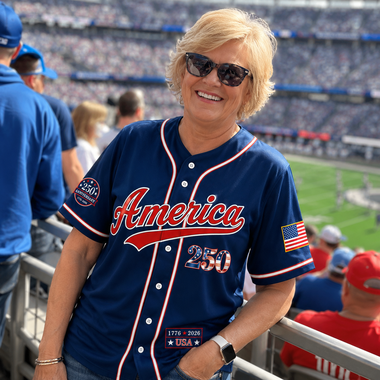 Personalized America 250 Years Patriotic - USA 250th Anniversary Baseball Jersey