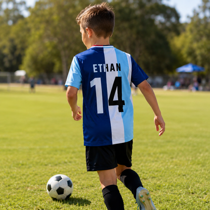 Personalized Half & Half Argentina USA Split Soccer Jersey