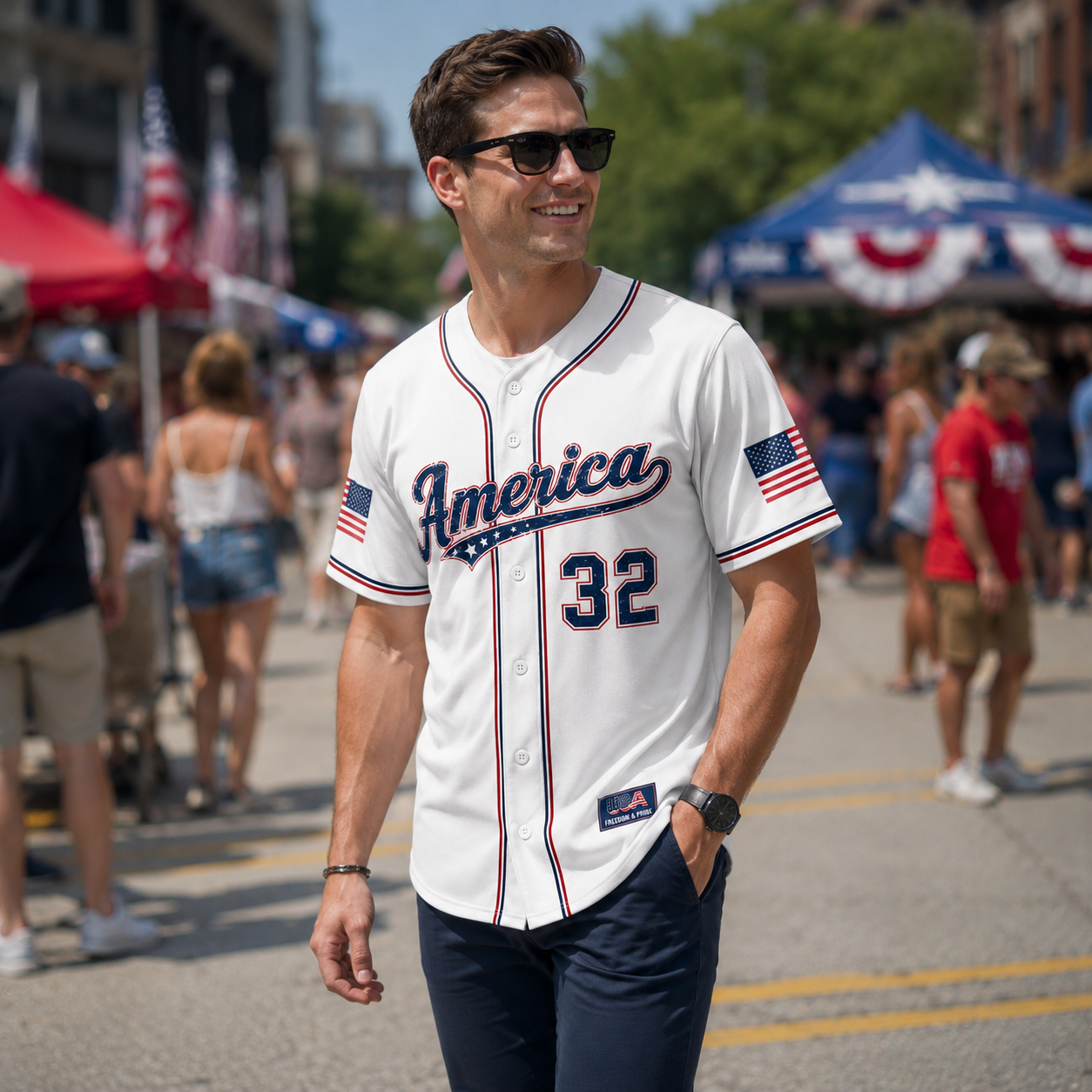 Personalized Liberty Statue Baseball Jersey - Patriotic USA Shirt
