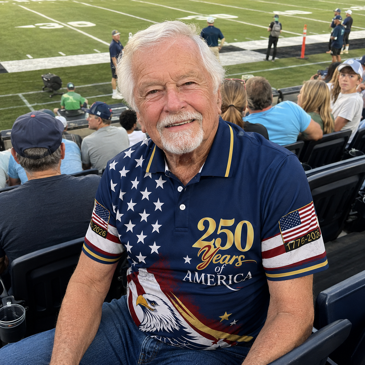 Patriotic USA Polo Shirt, Patriotic American Flag Eagle Golf Shirt